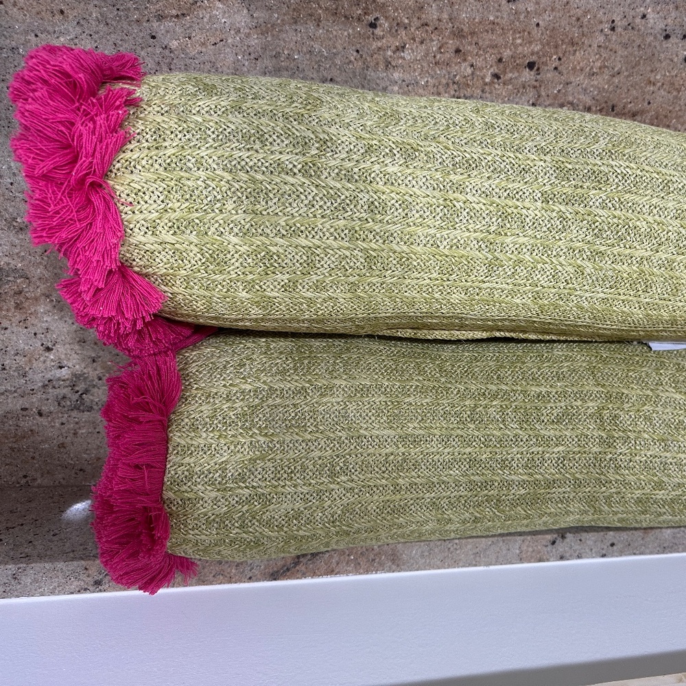 NWOT TOMMY BAHAMAS PALM BEACH BOLSTER PILLOWS - Picture 3 of 6